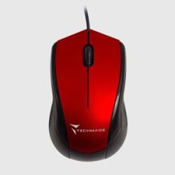 MOUSE CON FILO USB TECHMADE ROSSO