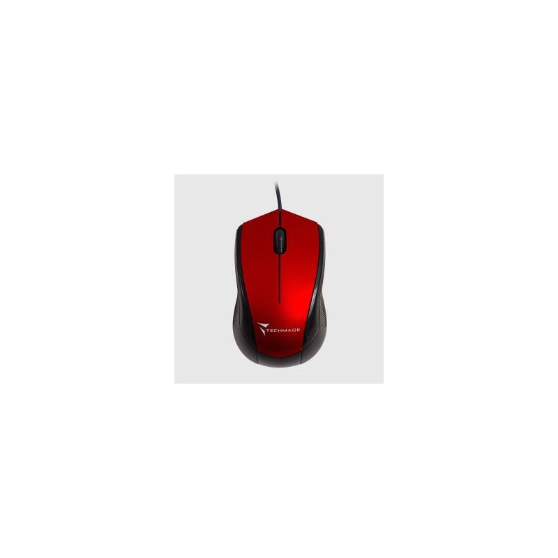 MOUSE CON FILO USB TECHMADE ROSSO