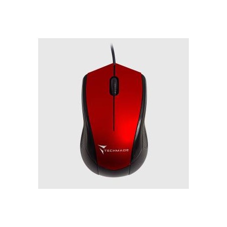 MOUSE CON FILO USB TECHMADE ROSSO