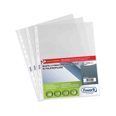 busta trasparente a foratura universale favorit superior pz. 50