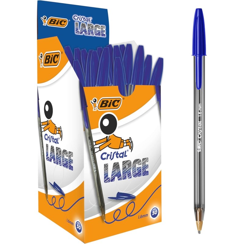 PENNE BIC CRISTAL LARGE BLU