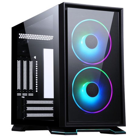 CASE GALAXY 2Q ITX MINI TOWER 2X12CM ARGB FAN 2XUSB3 2XFRONT PANNEL SIDE GLASS