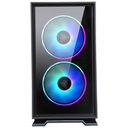 CASE GALAXY 2Q ITX MINI TOWER 2X12CM ARGB FAN 2XUSB3 2XFRONT PANNEL SIDE GLASS