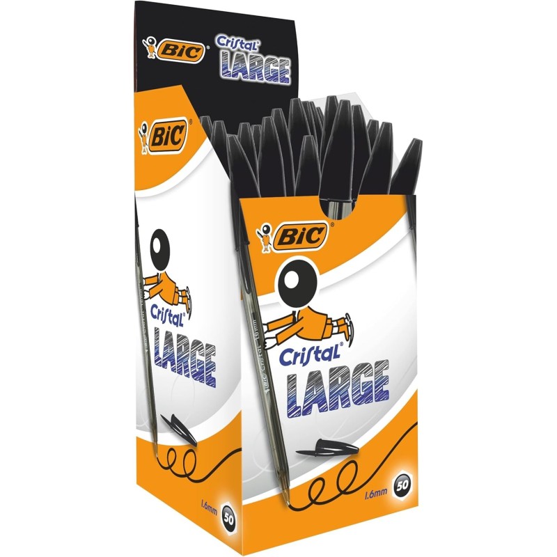 PENNE BIC CRISTAL LARGE NERO
