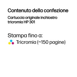 CARTUCCE ORIGINALE HP 301 COLORE