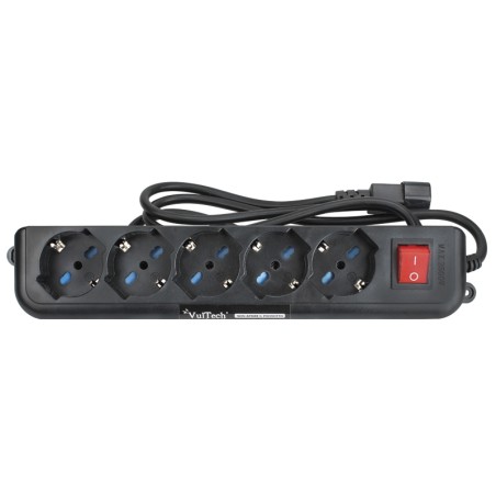 MULTIPRESA BIPASSO VULTECH 5 POSTI + INTERRUTTORE IEC14